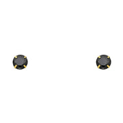 14K Gold CZ Round Stud Earrings (5mm)