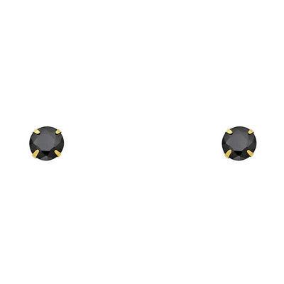 14K Gold CZ Round Stud Earrings (5mm)