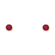 14K Gold Birthstone CZ Stud Earrings (5mm)