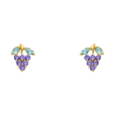 14K Grape Stud Earrings