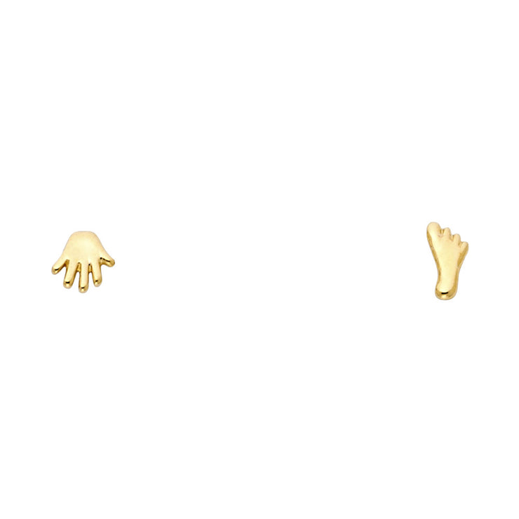14K Gold Small Hand & Foot Earrings