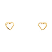 14K Gold Heart Stud Earrings