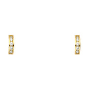 14K Gold CZ Stud Earrings