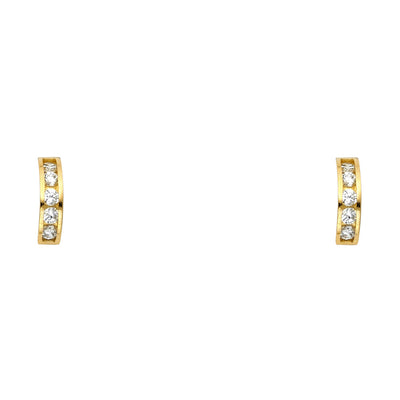 14K Gold CZ Stud Earrings