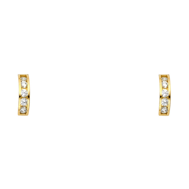 14K Gold CZ Stud Earrings
