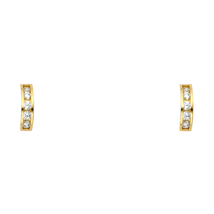 14K Gold CZ Stud Earrings