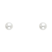 14K Gold Pearl 4MM Stud Earrings (4mm)