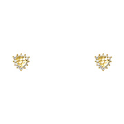 14K Gold CZ Stud Earrings