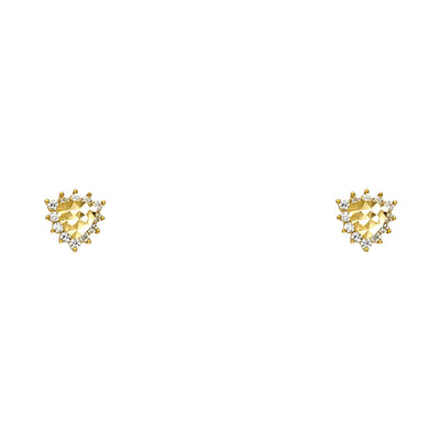 14K Gold CZ Stud Earrings