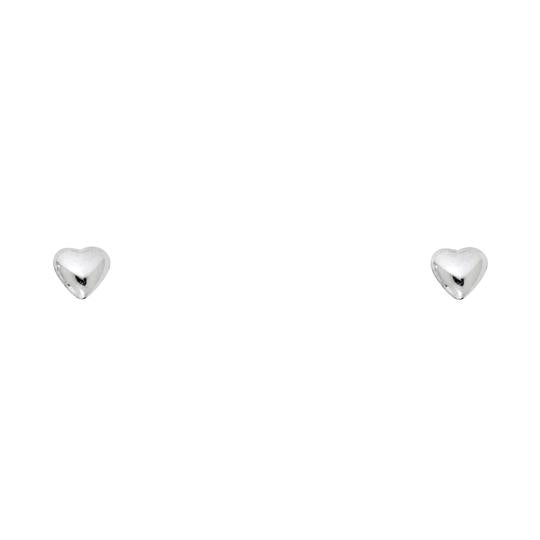 14K Gold Heart Stud Earrings