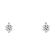 14K Gold CZ Turtle Lucky Charm Stud Earrings