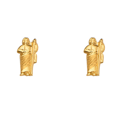 14K Gold San Judas Stud Earrings