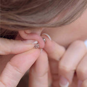 14K Gold Square Solitaire Princess Cut Cubic Zirconia CZ Stud Push Back Earrings