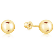 Round Plain Bead Ball Stud Screw Back Earrings