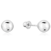 Round Plain Bead Ball Stud Screw Back Earrings