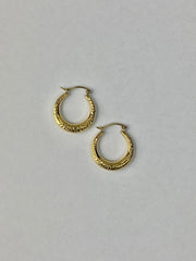 14K Gold 4mm Diamond Cut Hoops