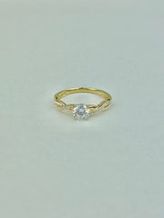 Twisted Vine Wedding Engagement Ring in 14k Solid Gold