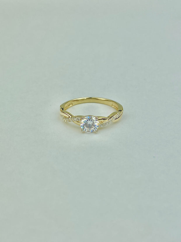 Twisted Vine Wedding Engagement Ring in 14k Solid Gold