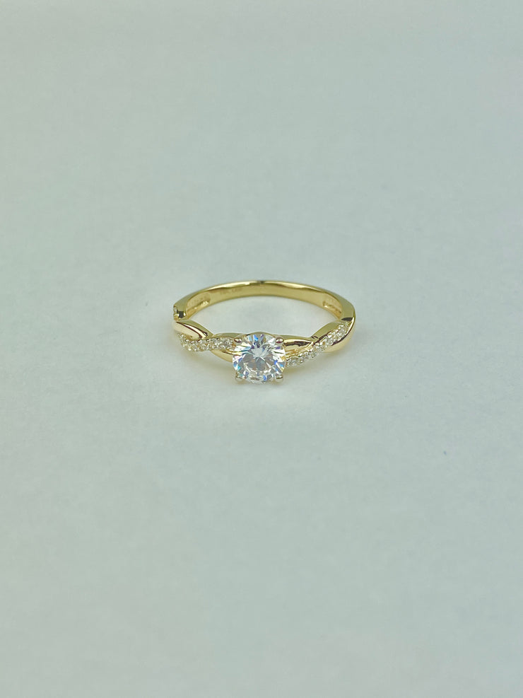 Twisted Vine Wedding Engagement Ring in 14k Solid Gold