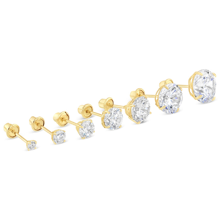 round brialliant cut cz studs for everyday wear daily wear affordable comfortable stud earrings